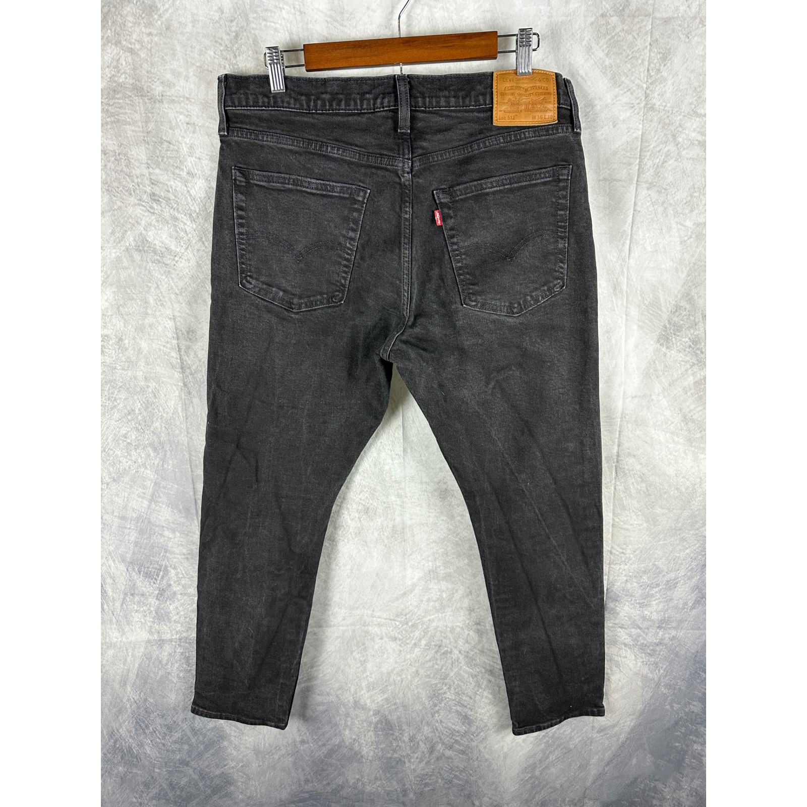 Levis 512 Slim Taper Jeans Mens W36 L28 Faded Black Denim Pants